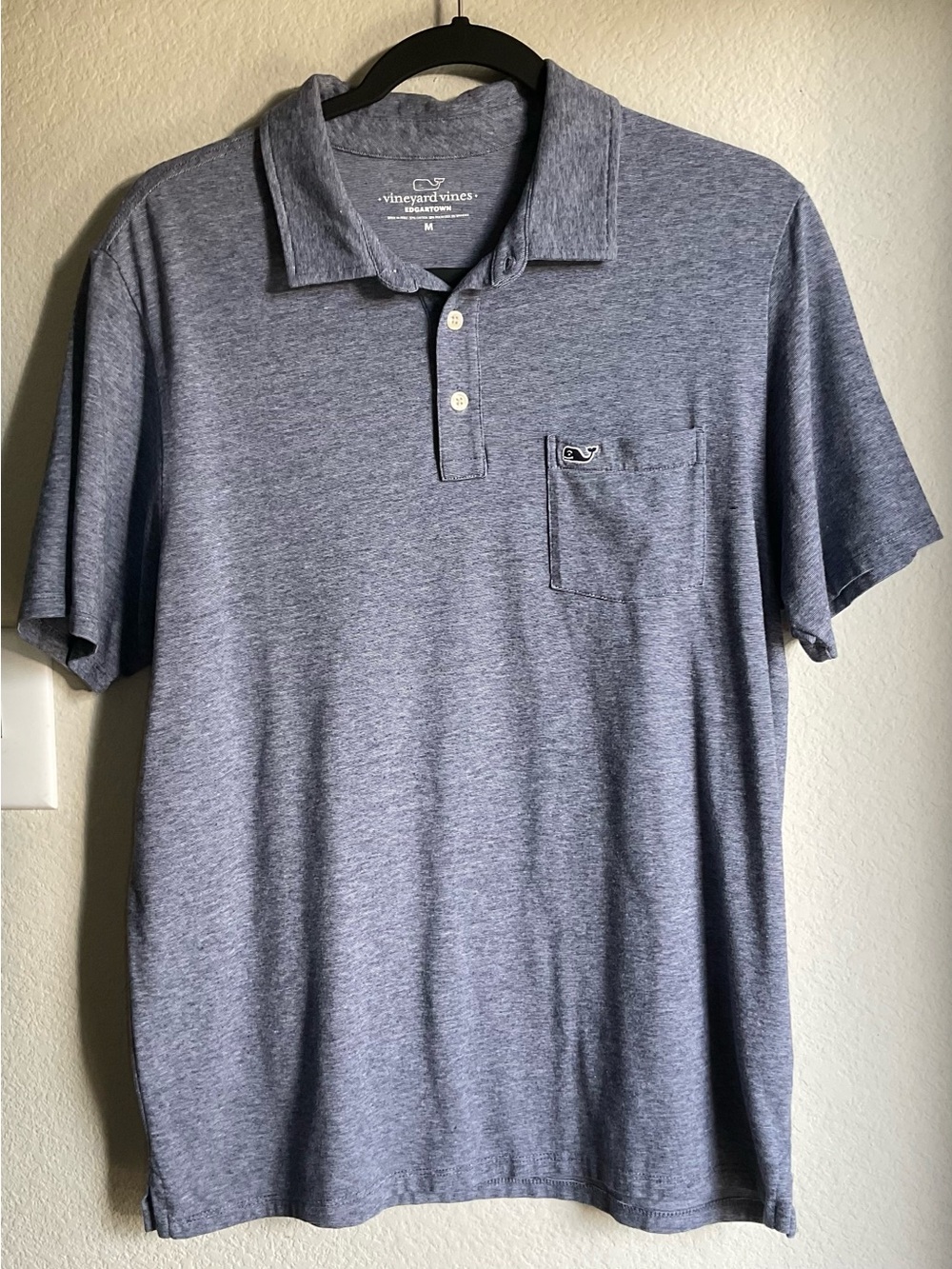 Vineyard Vines Men's Light Heather Blue Pocket Polo